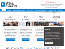 Tablet Screenshot of londonfootandanklecentre.co.uk